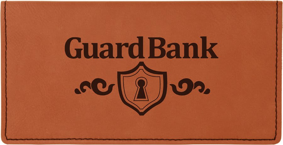 6 3/4" x 3 1/2" Laserable Leatherette Checkbook Cover