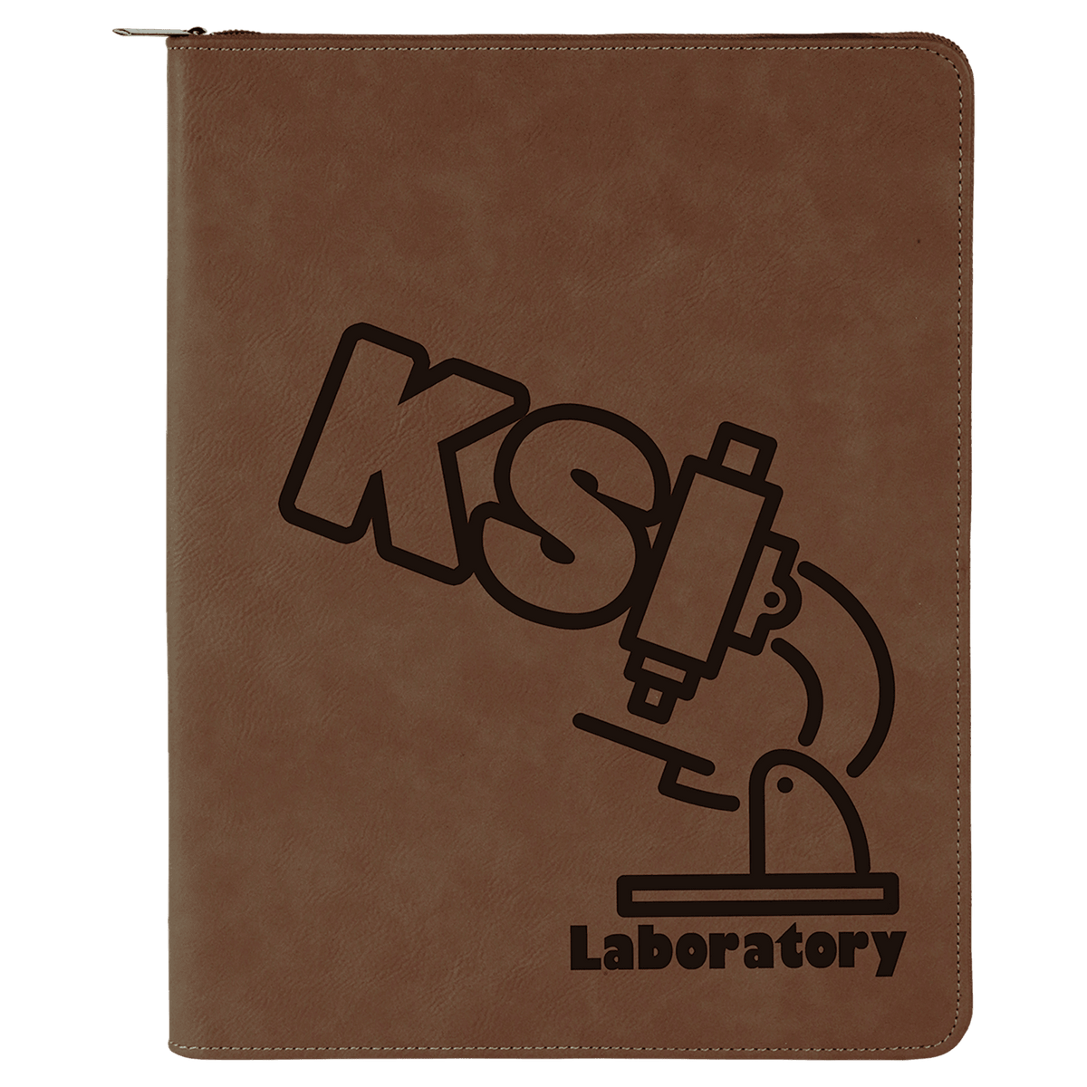 9 1/2" x 12" with Zipper Laserable Leatherette Portfolio with Notepad