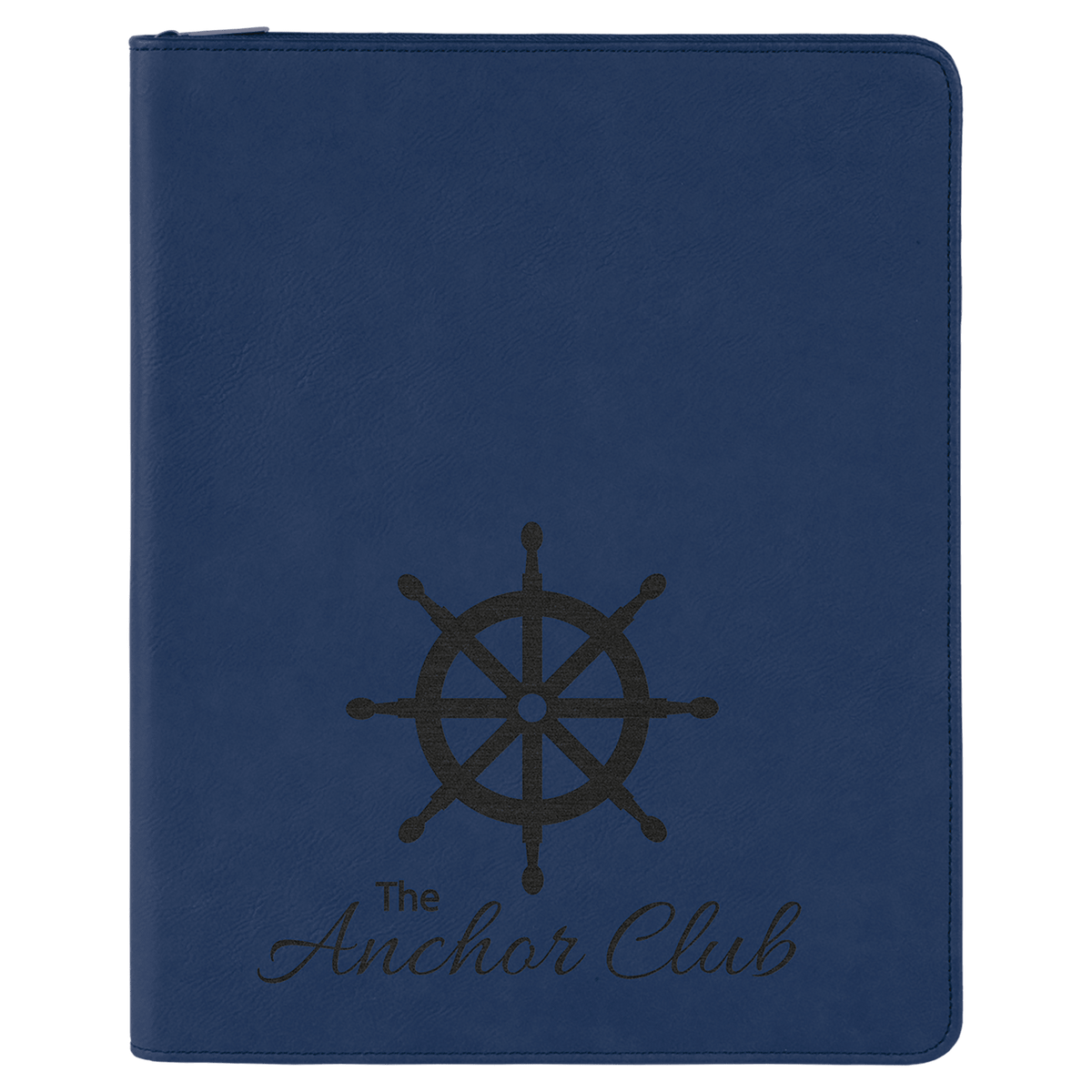 9 1/2" x 12" with Zipper Laserable Leatherette Portfolio with Notepad