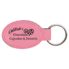 3" x 1 3/4" Laserable Leatherette Oval Keychain