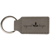 2 3/4" x 1 1/4" Laserable Leatherette Rectangle Keychain
