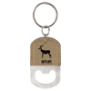 Oval Laserable Leatherette Bottle Opener Keychain