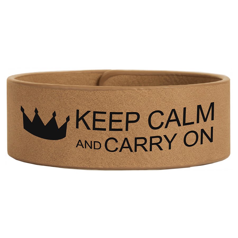 9 1/2" x 1" Laserable Leatherette Cuff Bracelet