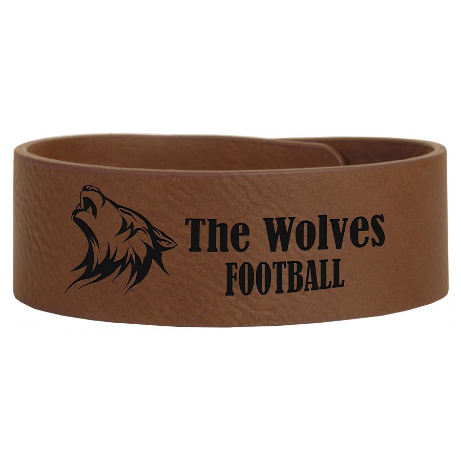 9 1/2" x 1" Laserable Leatherette Cuff Bracelet