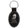 3" x 1 3/4" Laserable Leatherette Oval Keychain