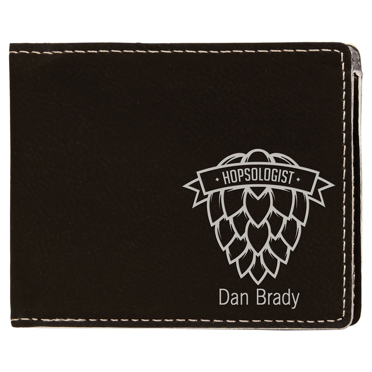 4 1/2" x 3 1/2" Laserable Leatherette Bifold Wallet