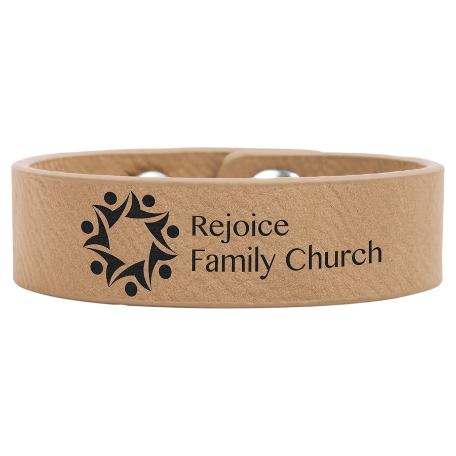 8 1/2" x 3/4" Laserable Leatherette Youth Cuff Bracelet
