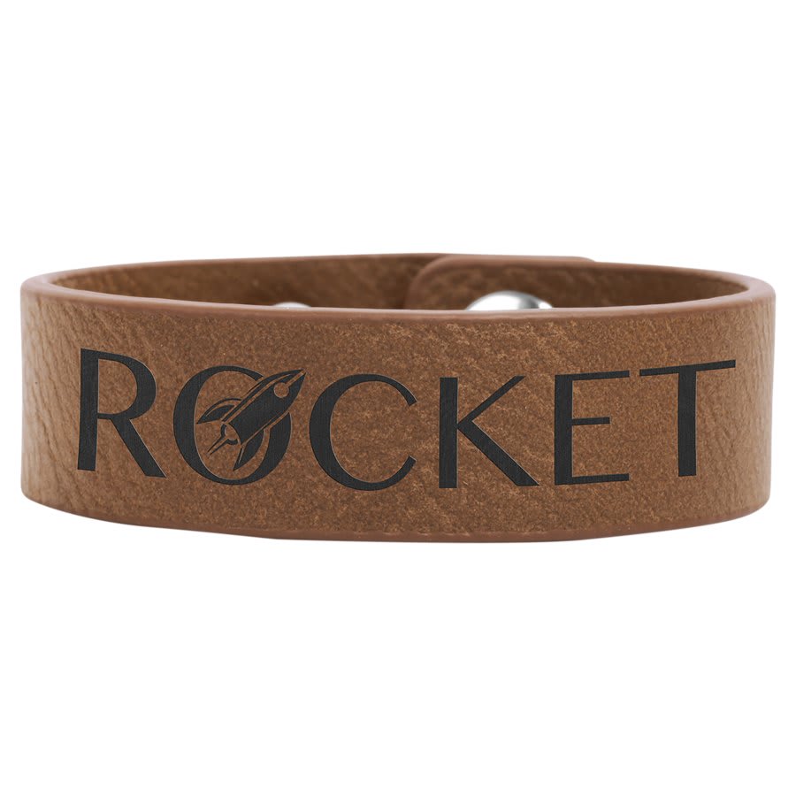 8 1/2" x 3/4" Laserable Leatherette Youth Cuff Bracelet