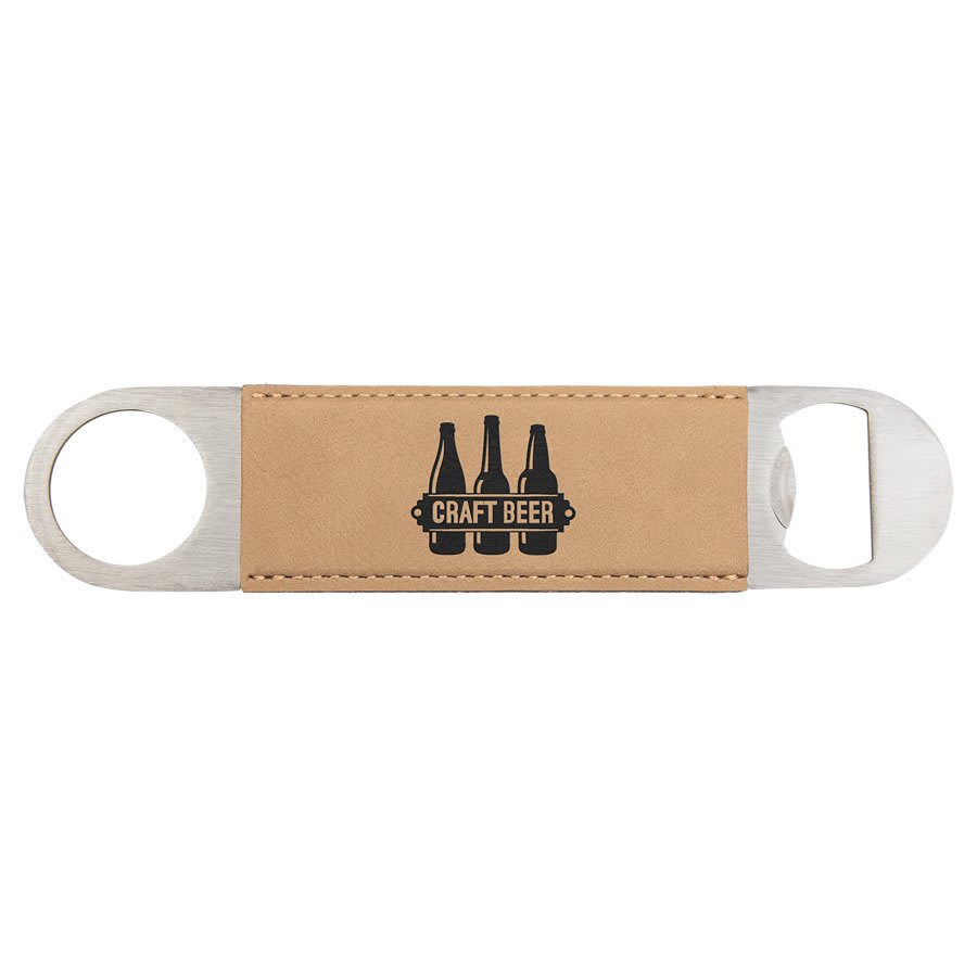 1 1/2" x 7" Laserable Leatherette Bottle Opener