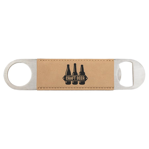 1 1/2" x 7" Laserable Leatherette Bottle Opener