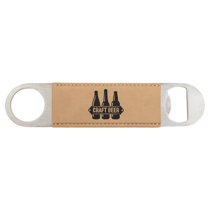 1 1/2" x 7" Laserable Leatherette Bottle Opener