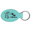 3" x 1 3/4" Laserable Leatherette Oval Keychain
