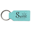 2 3/4" x 1 1/4" Laserable Leatherette Rectangle Keychain