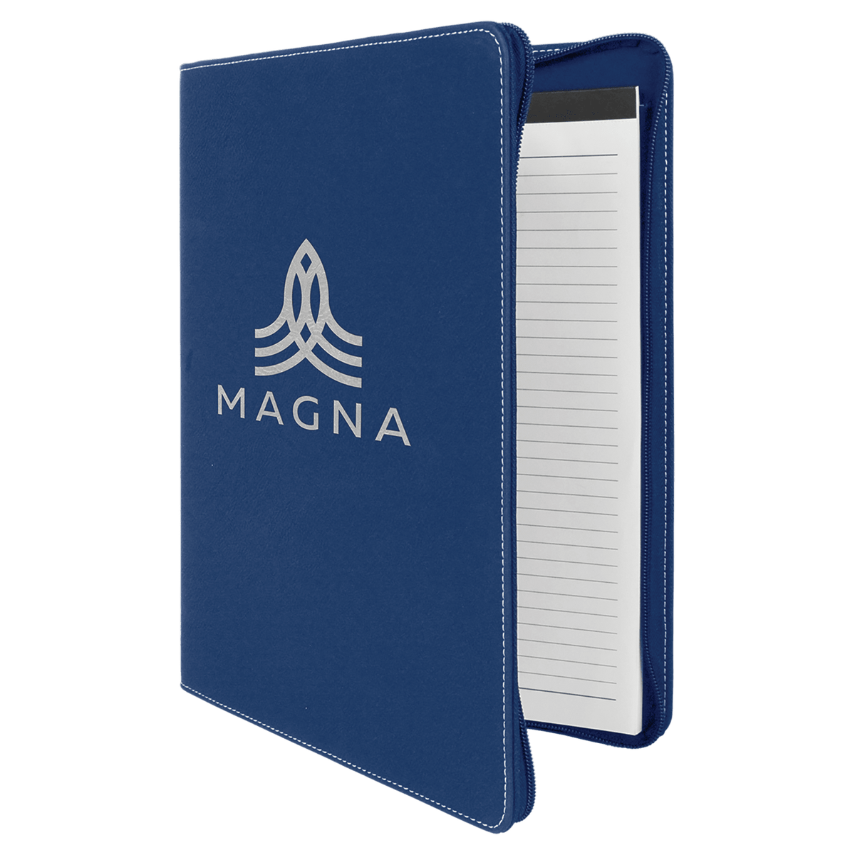 9 1/2" x 12" w/ Zipper Laserable Leatherette Portfolio with Notepad