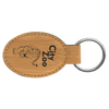 3" x 1 3/4" Laserable Leatherette Oval Keychain