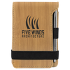 3 1/4" x 4 3/4" Laserable Leatherette Mini Notepad with Pen