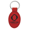 3" x 1 3/4" Laserable Leatherette Oval Keychain