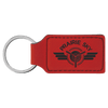 2 3/4" x 1 1/4" Laserable Leatherette Rectangle Keychain