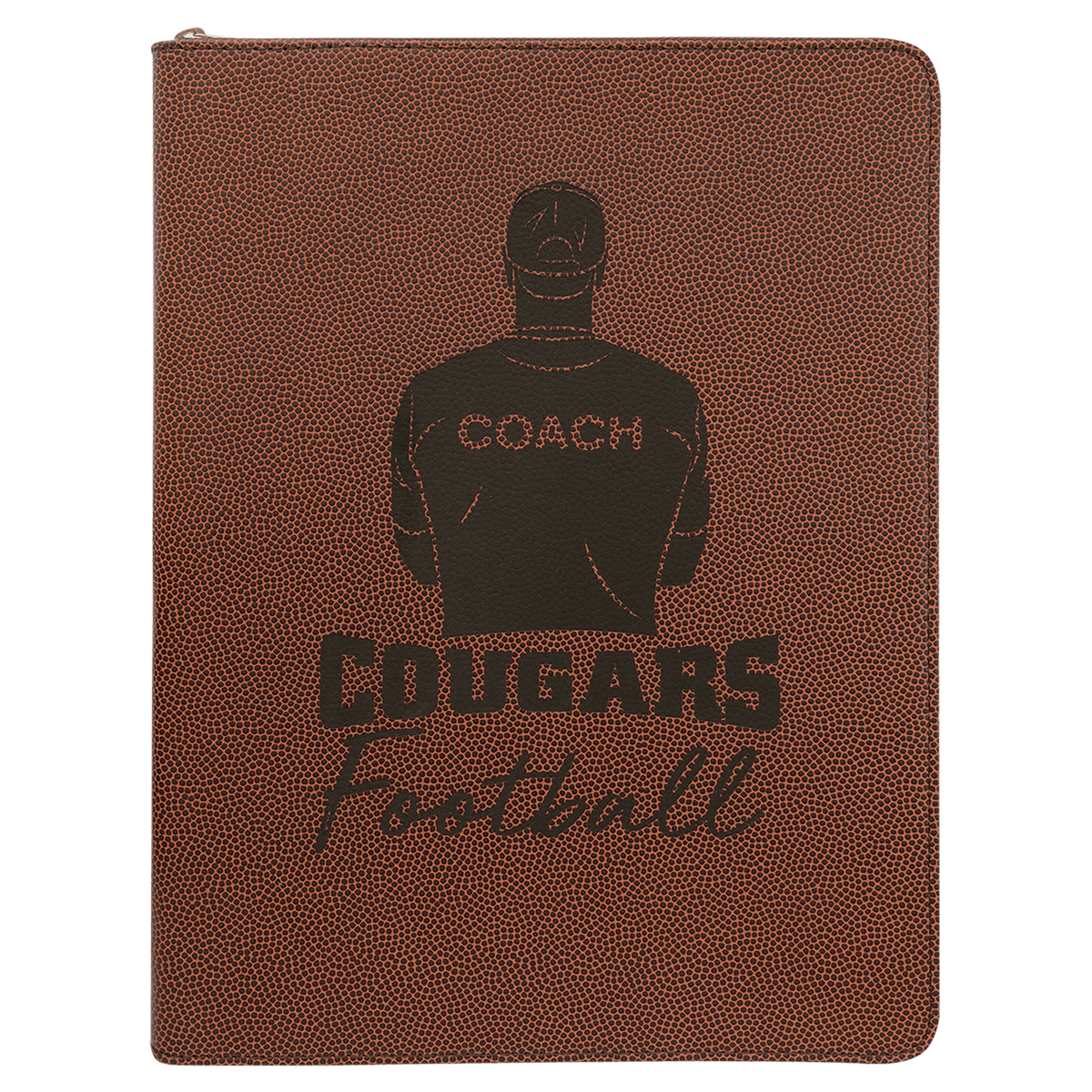9 1/2" x 12" w/ Zipper Laserable Leatherette Portfolio with Notepad