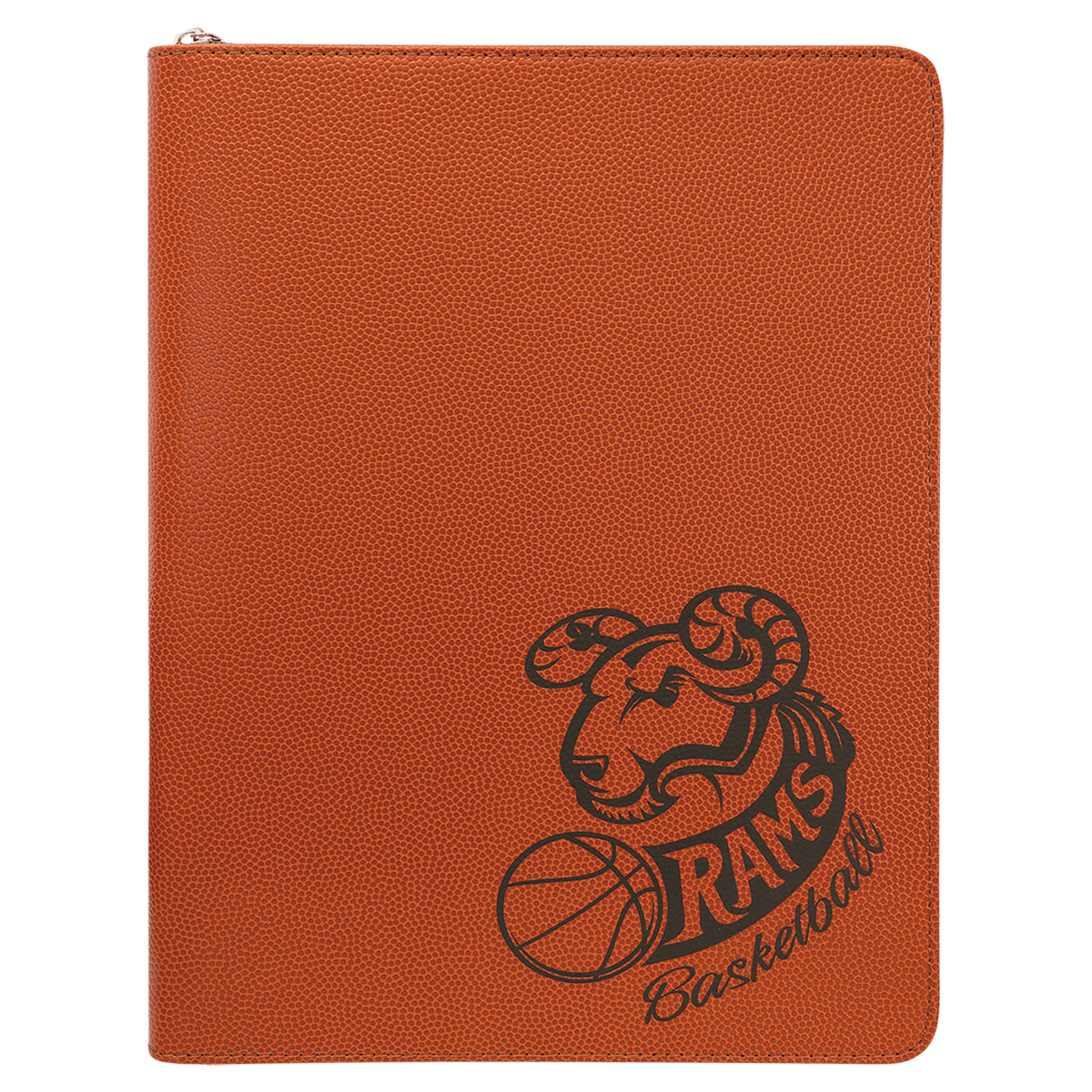 9 1/2" x 12" w/ Zipper Laserable Leatherette Portfolio with Notepad