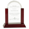 Gateway Jade Glass Award with Rosewood Base — Shape and Size
