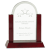Gateway Jade Glass Award with Rosewood Base — Shape and Size