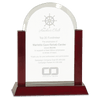Gateway Jade Glass Award with Rosewood Base — Shape and Size