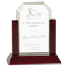 Gateway Jade Glass Award with Rosewood Base — Shape and Size