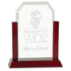 Gateway Jade Glass Award with Rosewood Base — Shape and Size