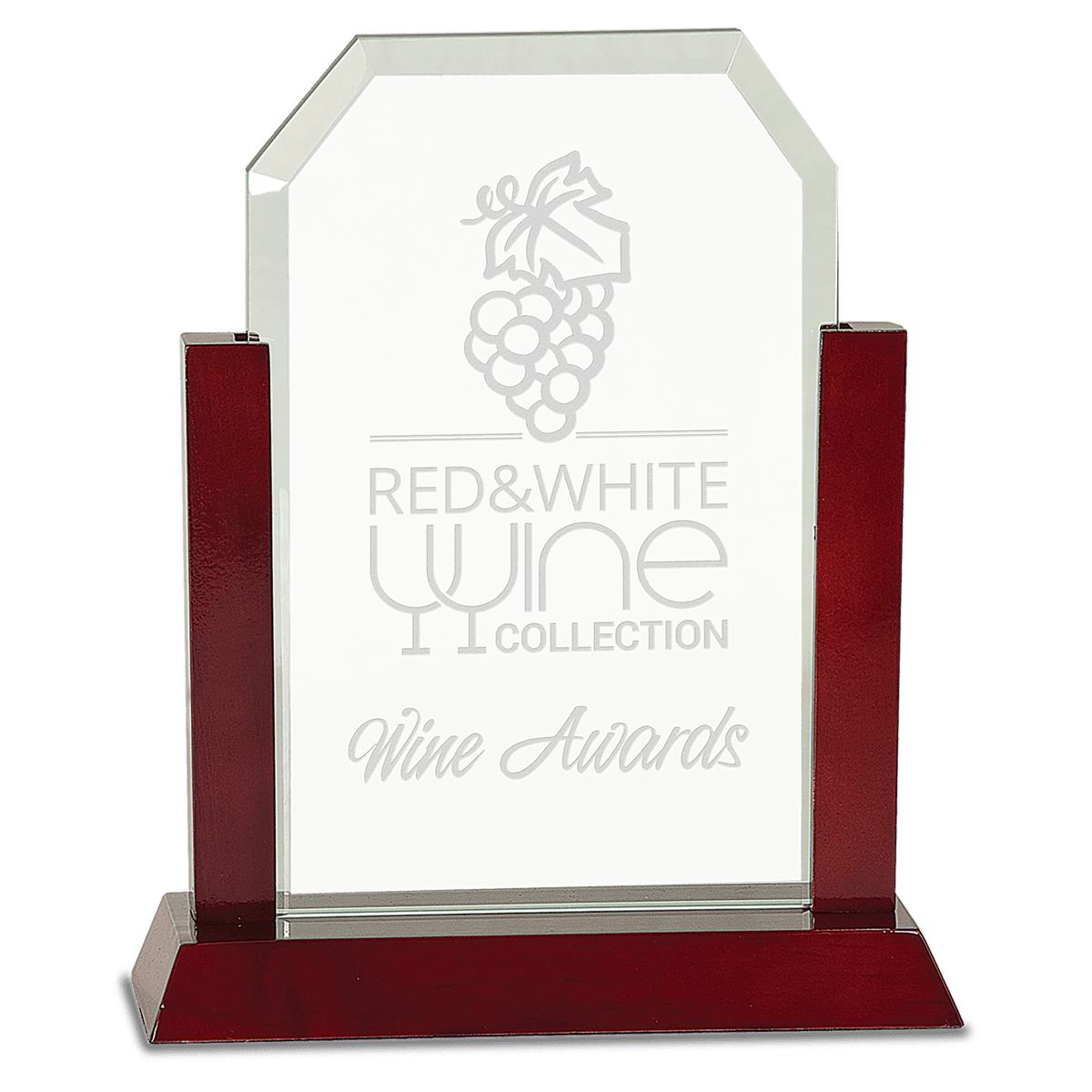 Gateway Jade Glass Award with Rosewood Base — Shape and Size · Clipped Corner · 9″ · GG39