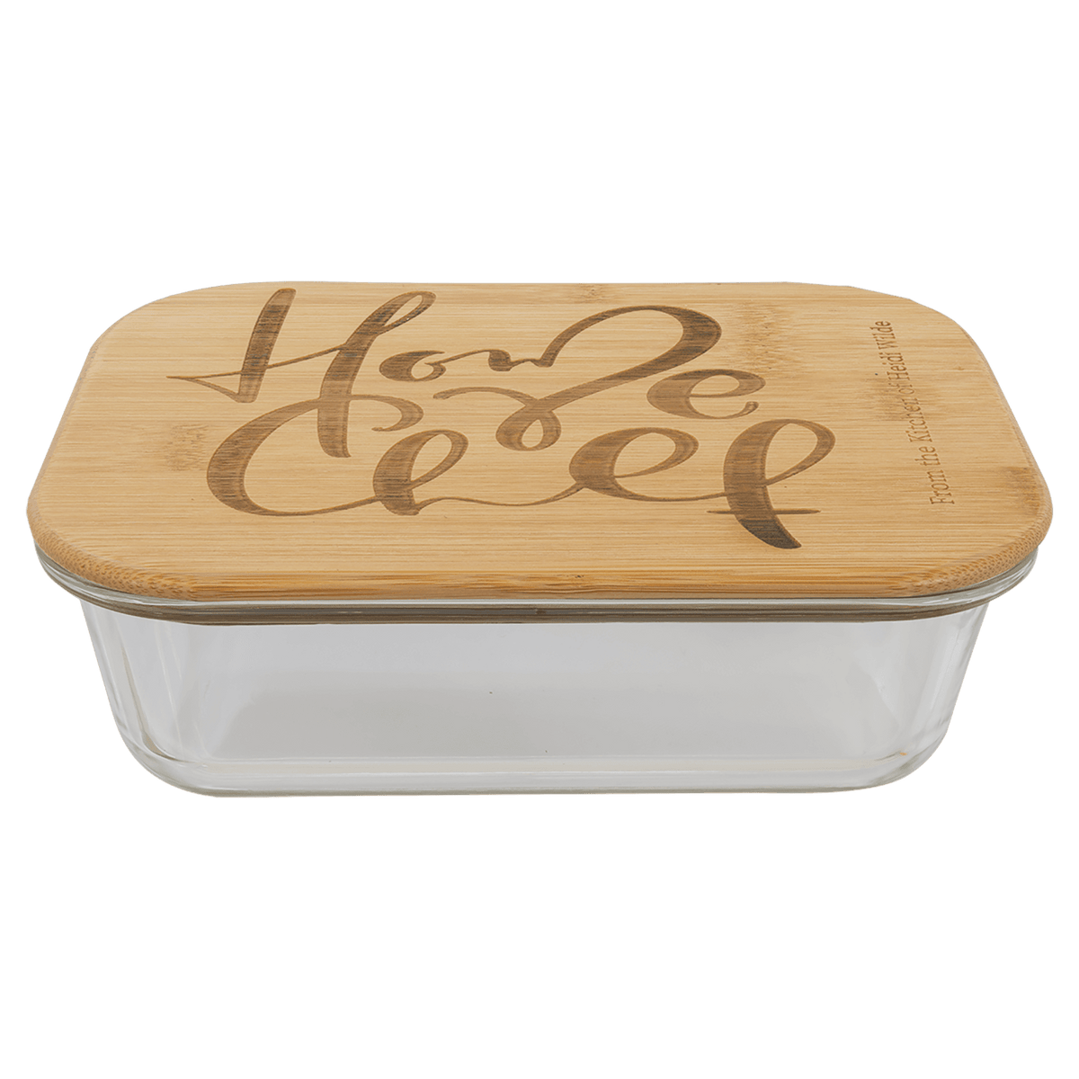 35 oz. Rectangle Glass Container with Bamboo Lid