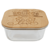 Square Glass Container with Bamboo Lid