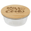 Round Glass Container with Bamboo Lid