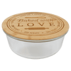 Round Glass Container with Bamboo Lid