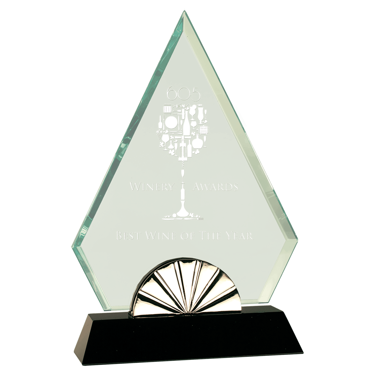 Horizon Glass Award with Black Base — Shape and Size