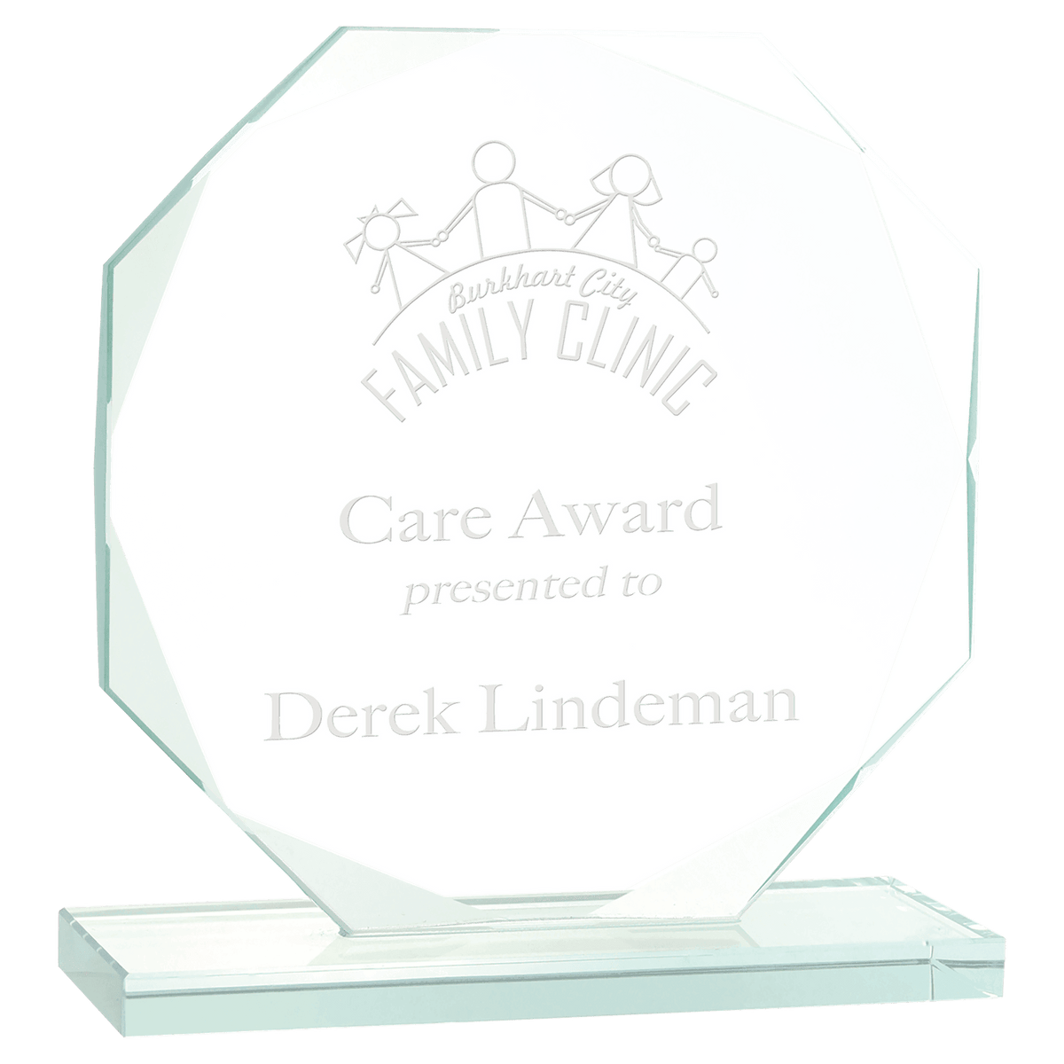 6 1/2" Octagon Glass Award