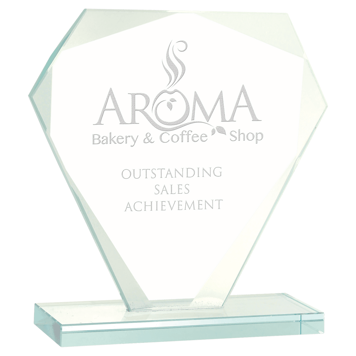 Cut Diamond Jade Glass Award — Size