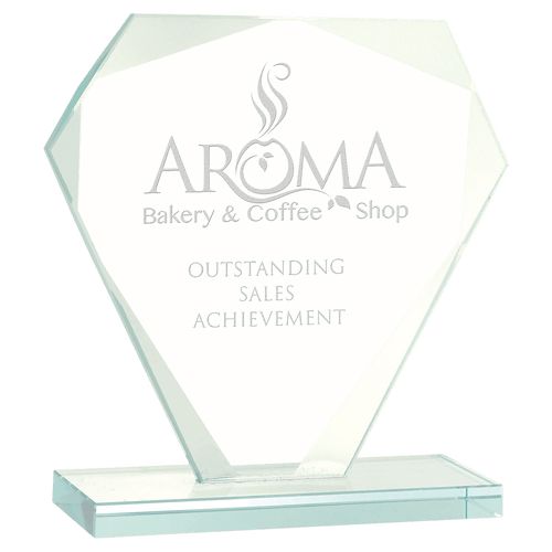 Cut Diamond Jade Glass Award — Size
