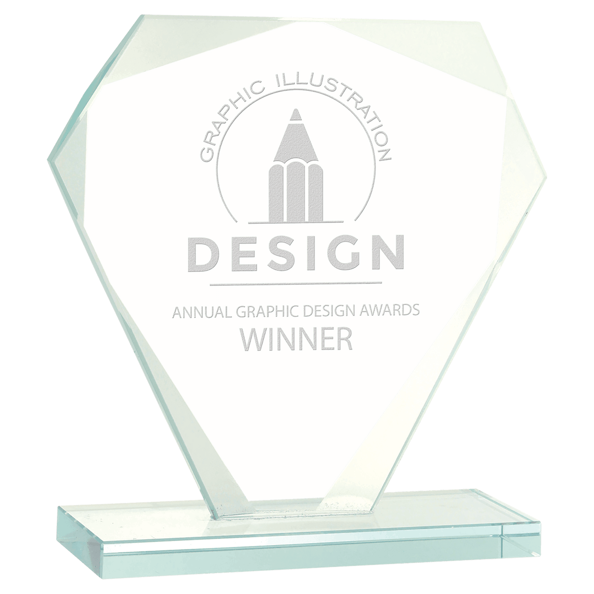 Cut Diamond Jade Glass Award — Size · 7″ · JGS33