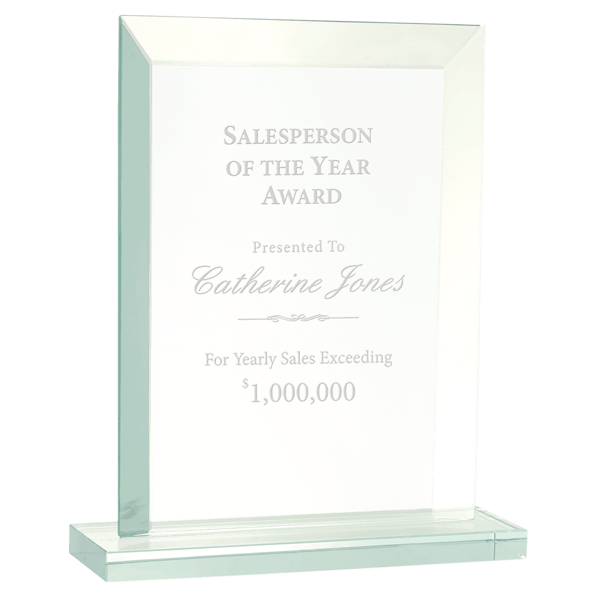 8 1/2" Rectangle Glass Award