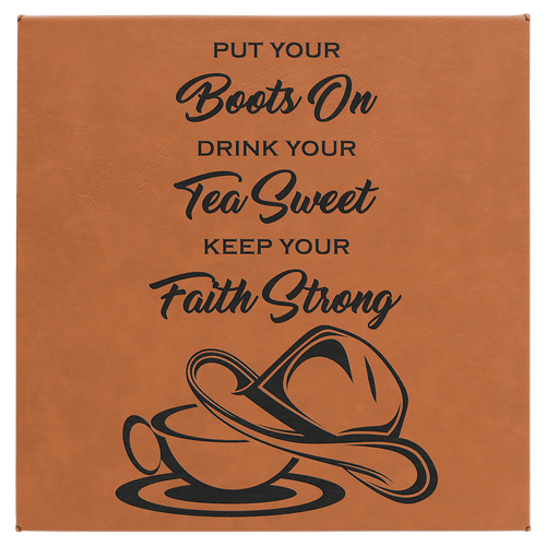 10" x 10" Laserable Leatherette Wall Decor with Sawtooth Hanger