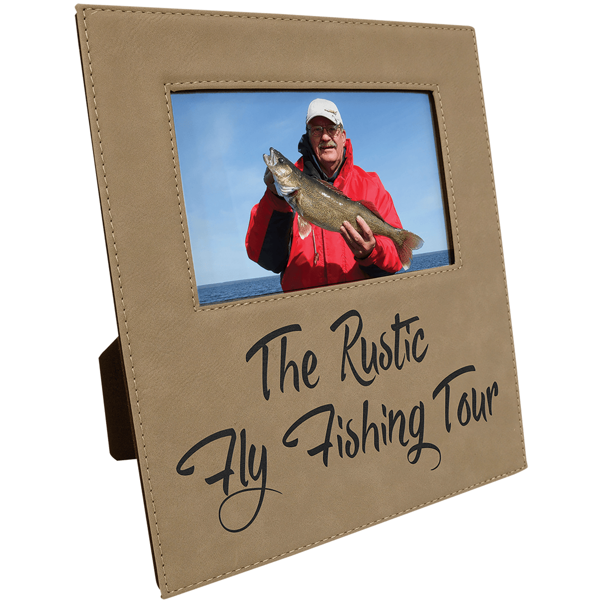 4" x 6" Leatherette Photo Frame with 4 1/4" x 7 7/8" Personalization Area
