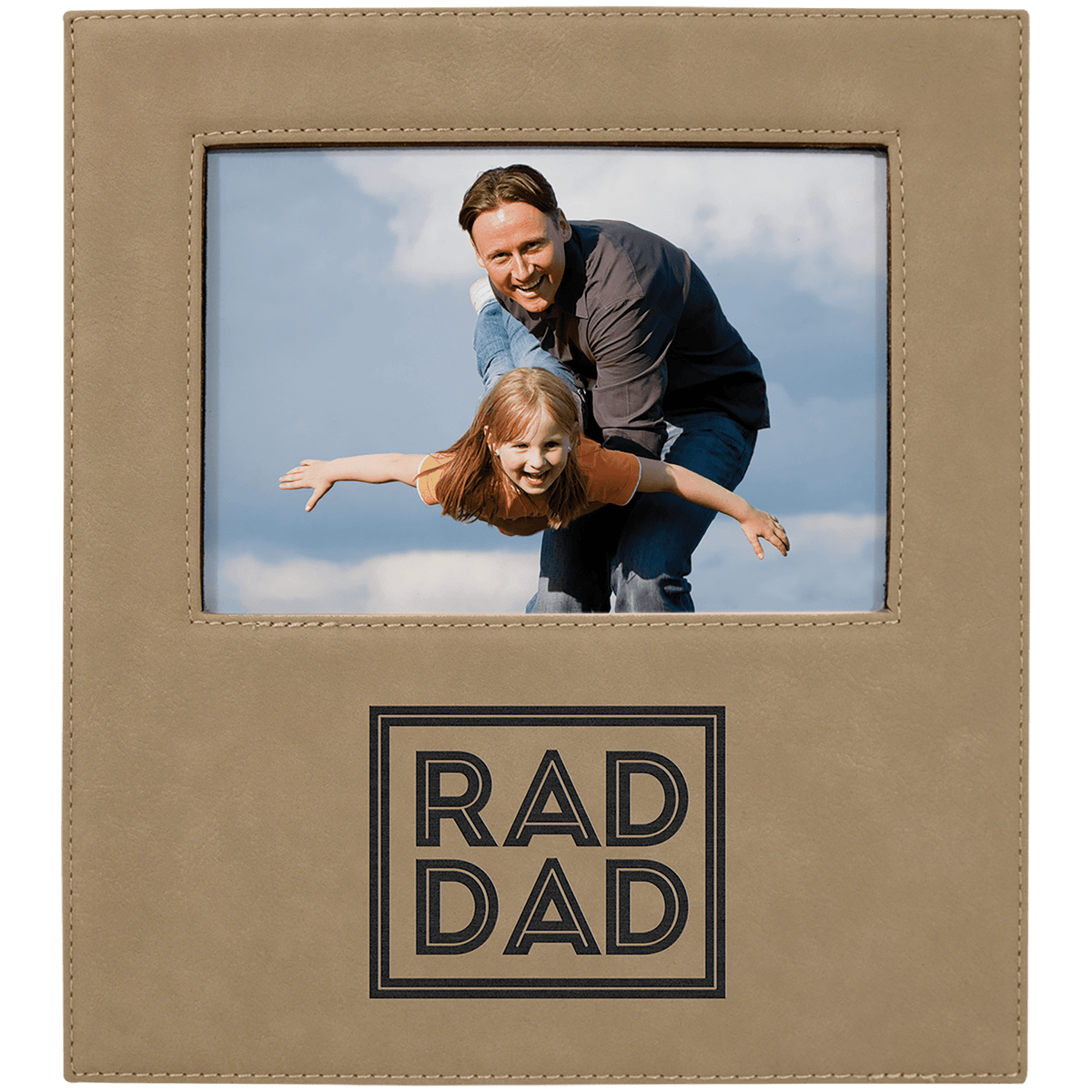 5" x 7" Leatherette Photo Frame with 4 1/4" x 8 7/8" Personalization Area