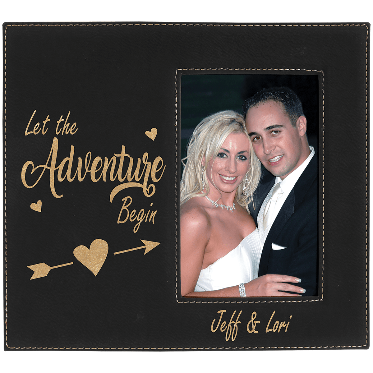 4" x 6" Leatherette Photo Frame with 4 1/4" x 7 7/8" Personalization Area