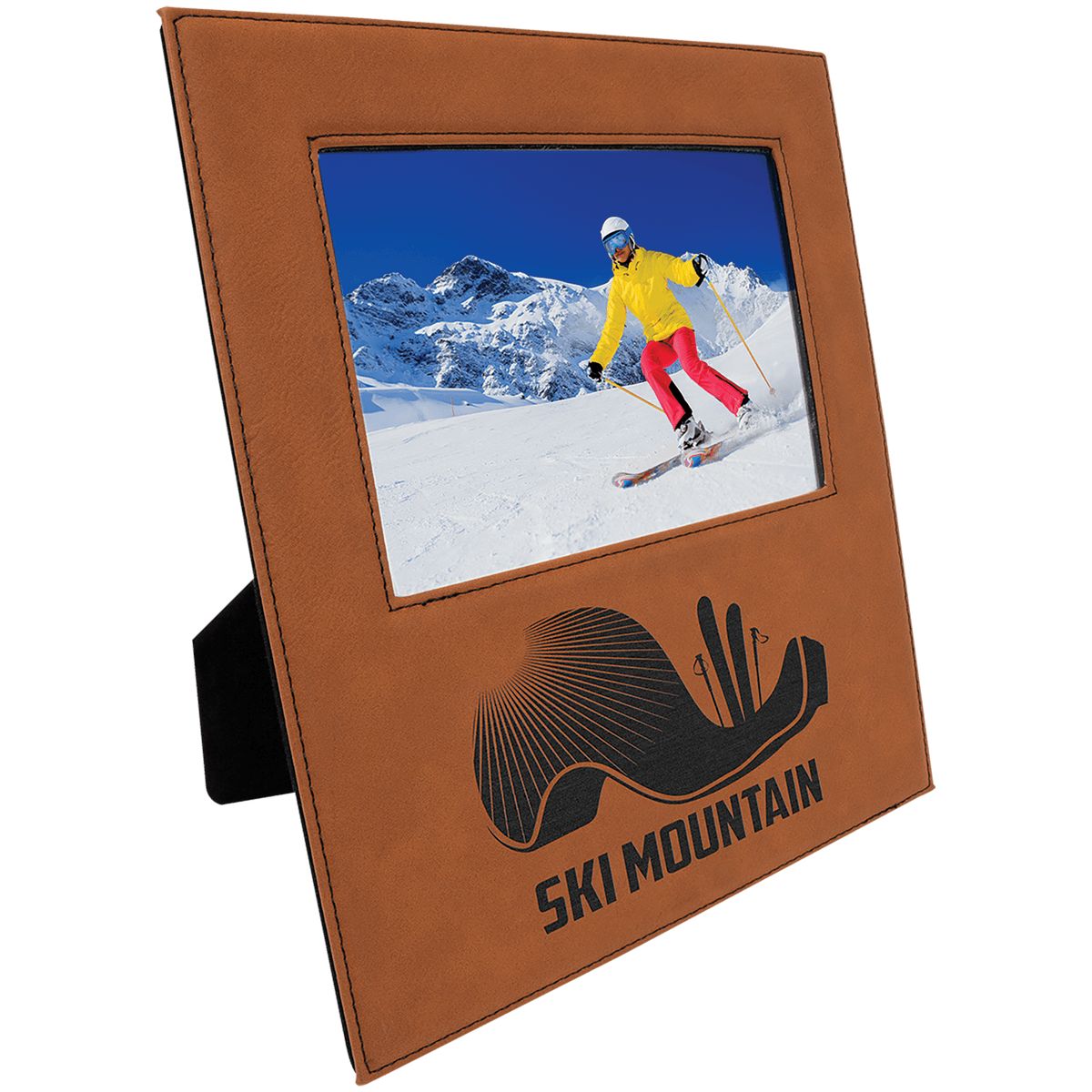 5" x 7" Leatherette Photo Frame with 4 1/4" x 8 7/8" Personalization Area