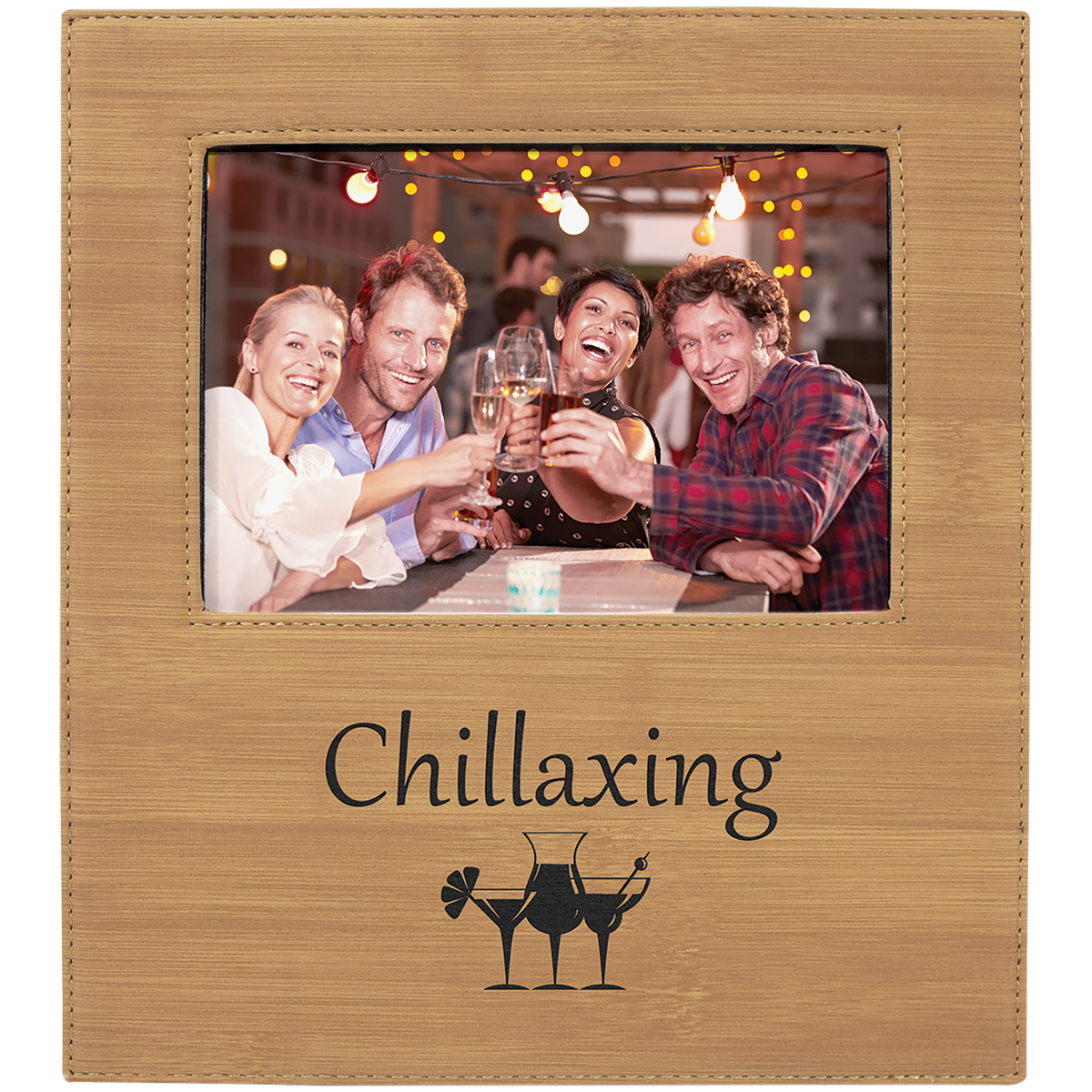5" x 7" Leatherette Photo Frame with 4 1/2" x 9 Personalization Area