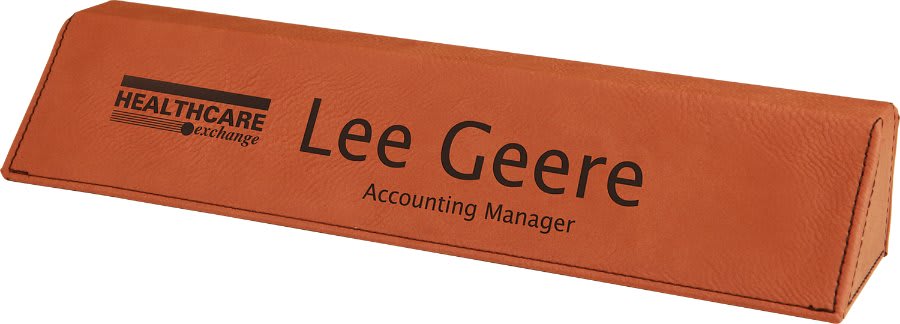 10 1/2" Laserable Leatherette Desk Wedge