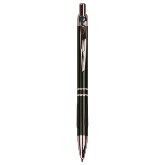 Anodized Aluminum Pen with Gripper — Silver Trim