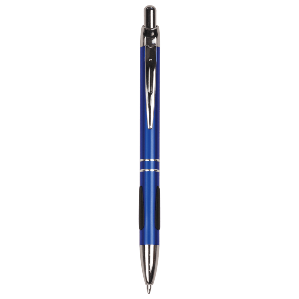 Anodized Aluminum Pen with Gripper — Silver Trim