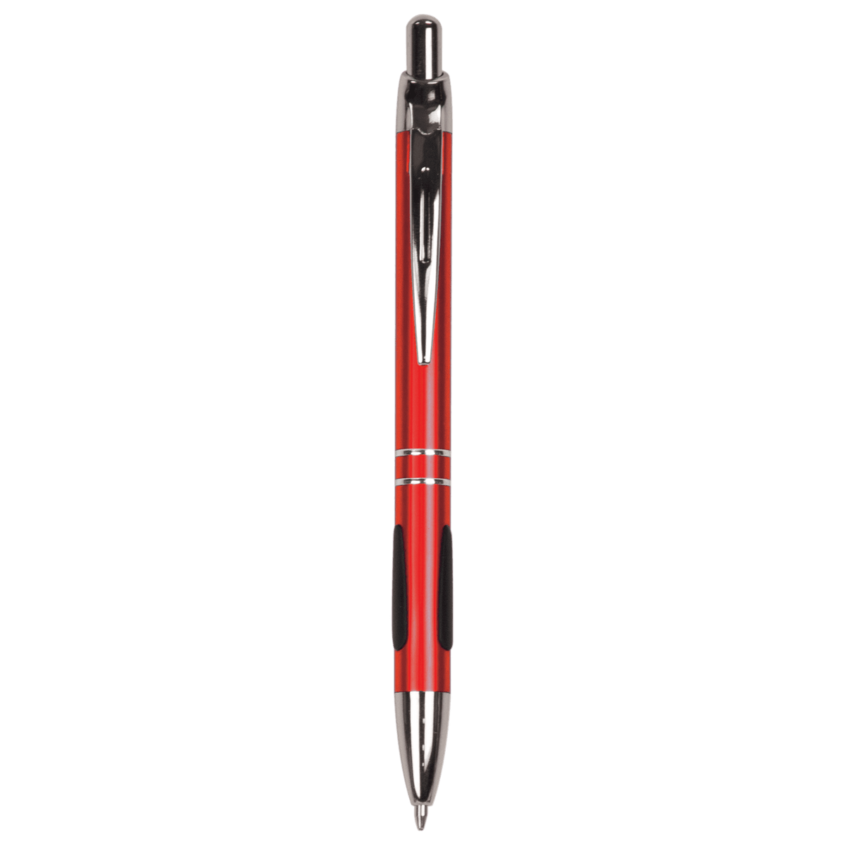 Anodized Aluminum Pen with Gripper — Silver Trim